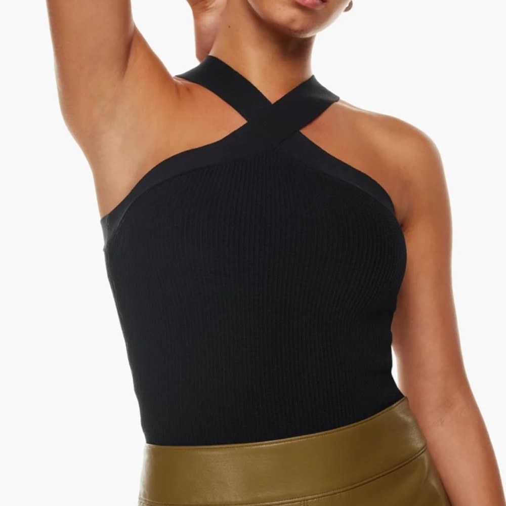 Babaton sculpt knit criss cross tank